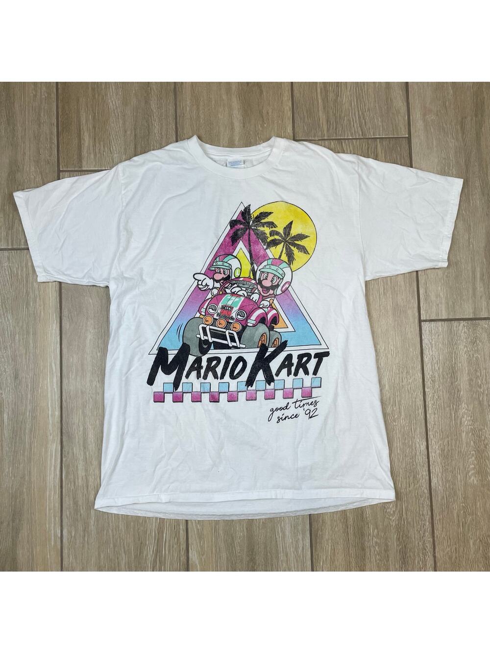 Nintendo Mario Kart Good Times Since 92 Graphic T Shirt White Mens Large